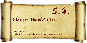 Stumpf Honóriusz névjegykártya